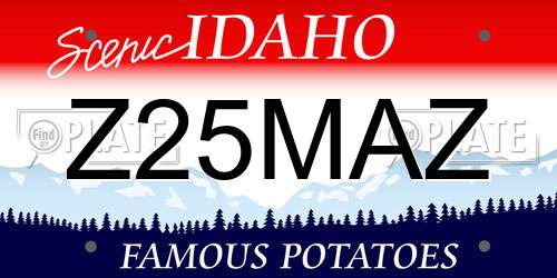 Z25MAZ Idaho License Plate
