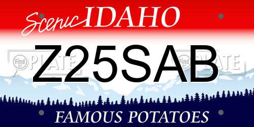 Z25SAB Idaho License Plate