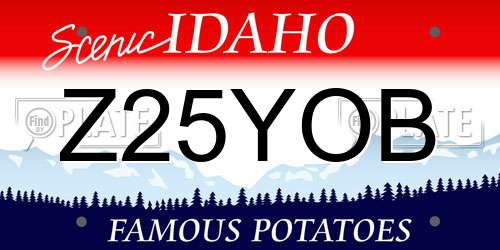Z25YOB Idaho License Plate
