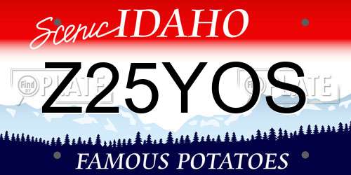 Z25YOS Idaho License Plate