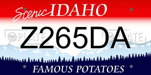 Z265DA Idaho License Plate