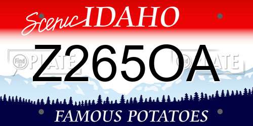 Z265OA Idaho License Plate