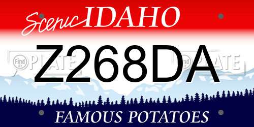 Z268DA Idaho License Plate