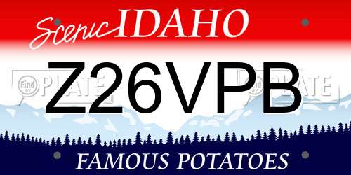 Z26VPB Idaho License Plate