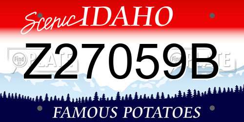 Z27059B Idaho License Plate