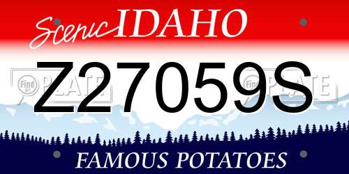 Z27059S Idaho License Plate