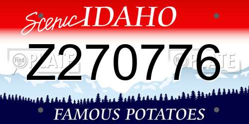 Z270776 Idaho License Plate