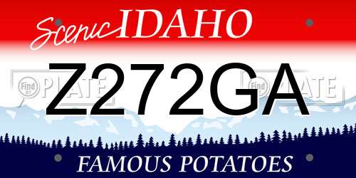 Z272GA Idaho License Plate