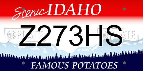 Z273HS Idaho License Plate