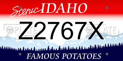 Z2767X Idaho License Plate