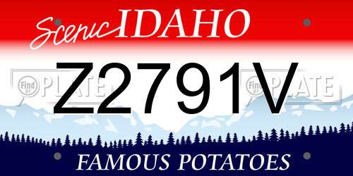 Z2791V Idaho License Plate