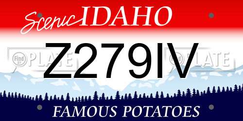 Z279IV Idaho License Plate