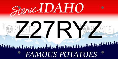 Z27RYZ Idaho License Plate