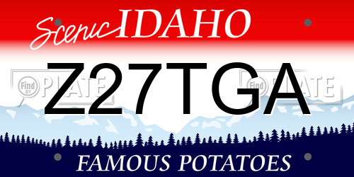 Z27TGA Idaho License Plate