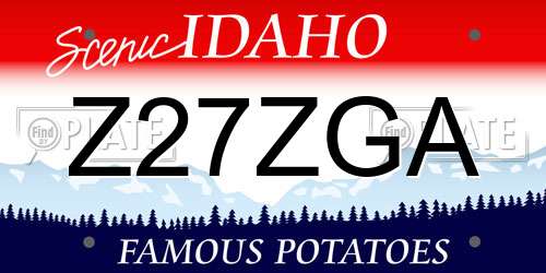 Z27ZGA Idaho License Plate