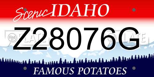 Z28076G Idaho License Plate