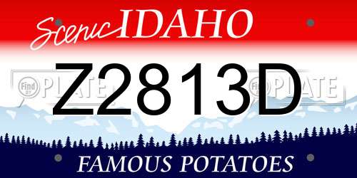 Z2813D Idaho License Plate
