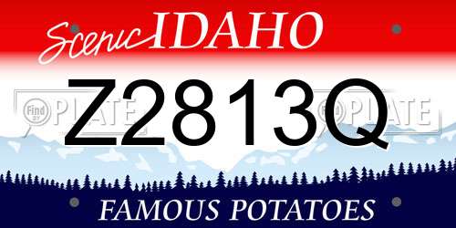 Z2813Q Idaho License Plate