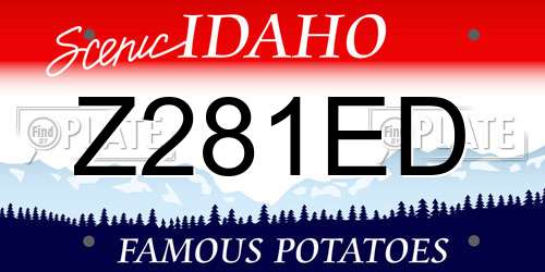 Z281ED Idaho License Plate