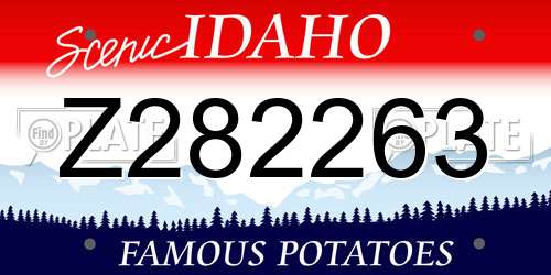 Z282263 Idaho License Plate