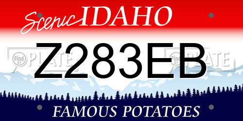 Z283EB Idaho License Plate