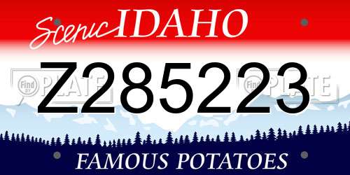 Z285223 Idaho License Plate