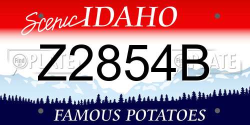 Z2854B Idaho License Plate