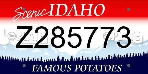 Z285773 Idaho License Plate