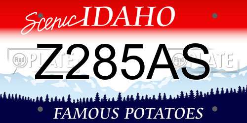 Z285AS Idaho License Plate