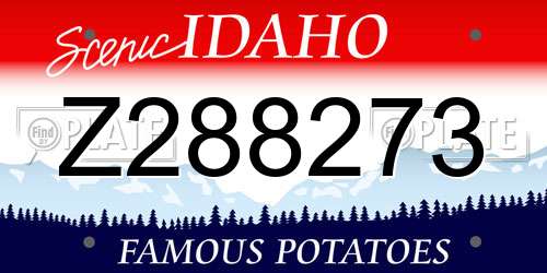 Z288273 Idaho License Plate