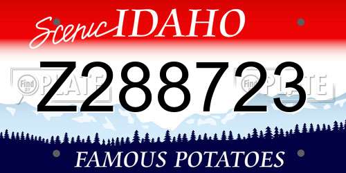 Z288723 Idaho License Plate