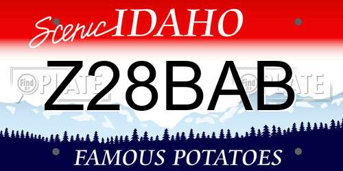 Z28BAB Idaho License Plate