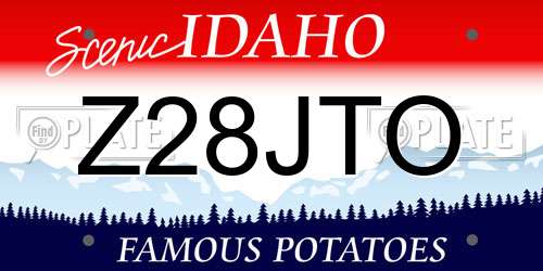 Z28JTO Idaho License Plate