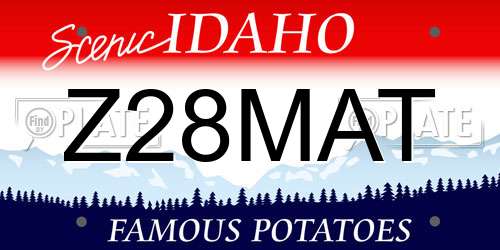 Z28MAT Idaho License Plate