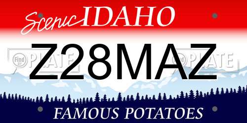 Z28MAZ Idaho License Plate