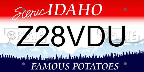 Z28VDU Idaho License Plate