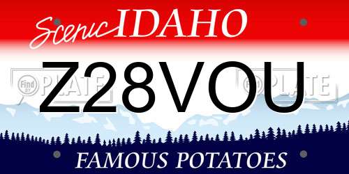 Z28VOU Idaho License Plate