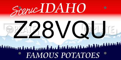Z28VQU Idaho License Plate
