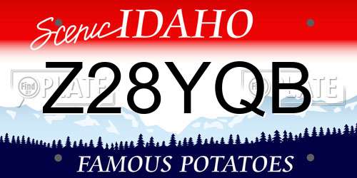Z28YQB Idaho License Plate