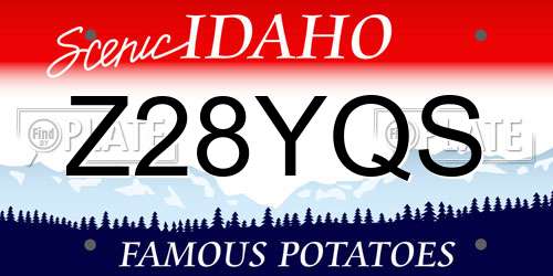 Z28YQS Idaho License Plate