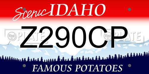 Z290CP Idaho License Plate