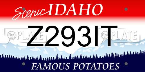 Z293IT Idaho License Plate