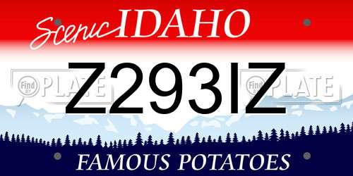 Z293IZ Idaho License Plate
