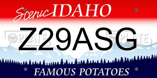 Z29ASG Idaho License Plate