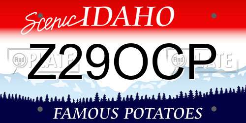 Z29OCP Idaho License Plate