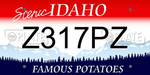 Z317PZ Idaho License Plate