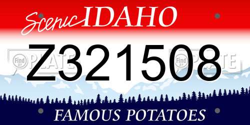 Z321508 Idaho License Plate
