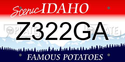 Z322GA Idaho License Plate