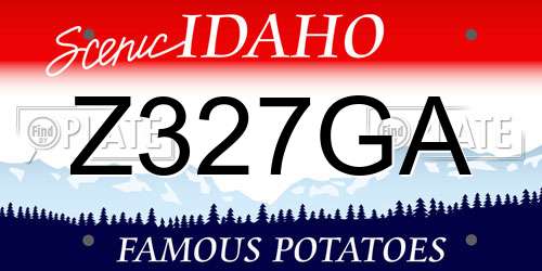 Z327GA Idaho License Plate