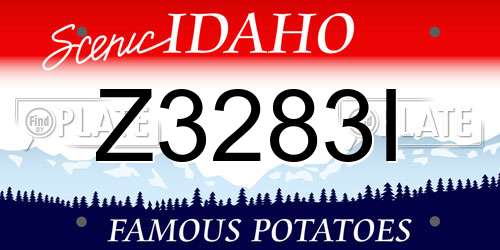 Z3283I Idaho License Plate